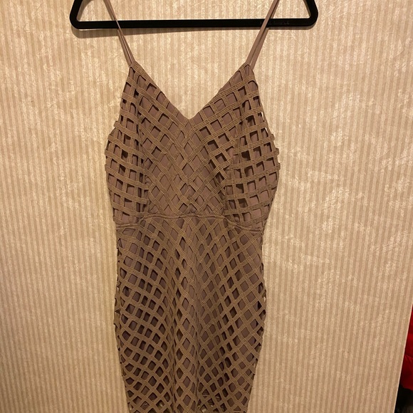 Missguided Strappy Lattice Midi Dress Mauve - Picture 2 of 4